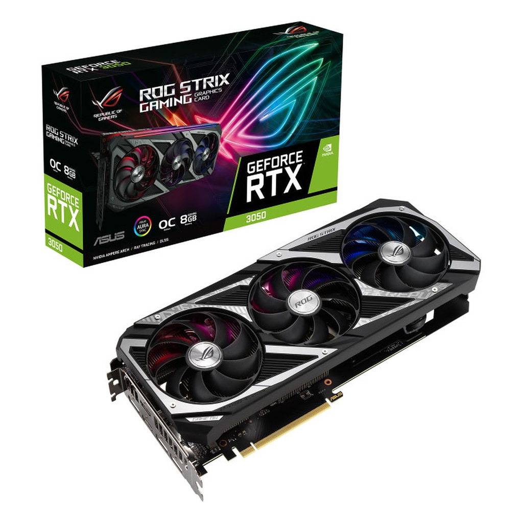 ASUS ROG - ROG-STRIX-RTX3050-O8G-GAMING - PCI Express 4.0 x8 - NVIDIA - NVIDIA GeForce RTX 3050 - 8 GB - GDDR6 SDRAM - HDMI / DVI / DisplayPort