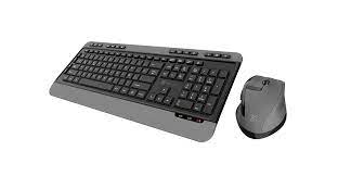 Klip Xtreme - Keyboard and mouse set - Spanish - Wireless - 2.4 GHz - Black and gray