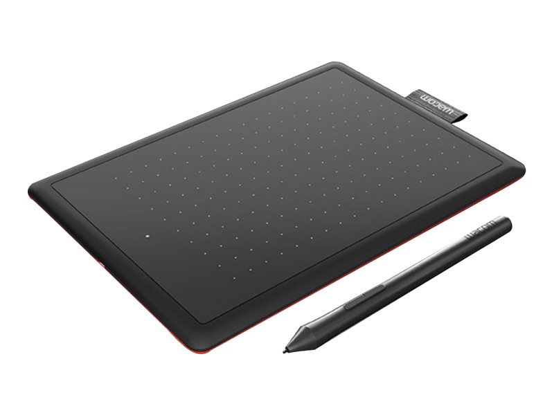 One by Wacom Small - Digitalizador - diestro y zurdo - 15.2 x 9.5 cm - electromagnético - cableado - USB - negro, rojo