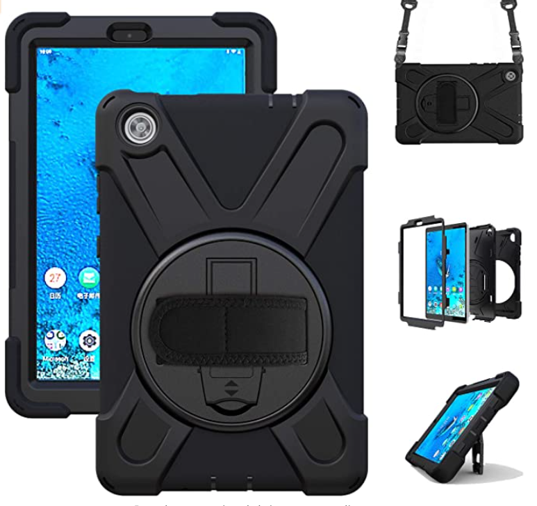 TSQQST Funda para Lenovo Tab M8 para niños/funda para Lenovo Smart Tab M8 2019 resistente resistente funda protectora con soporte de mano para Lenovo Tab M8 HD Tablet TB-8505F TB-8505X TB-8505FS-Negro