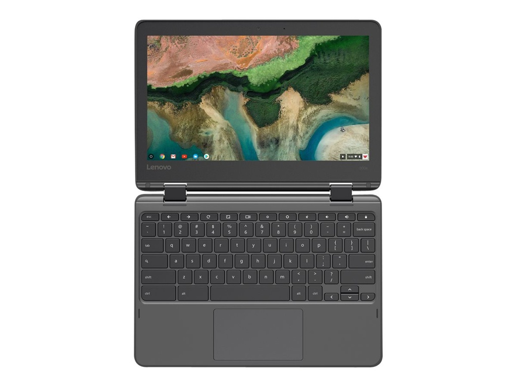 Lenovo 300e Chromebook (2nd Gen) AST 82CE - Diseño plegable - A4 9120C / 1.6 GHz - Chrome OS - Radeon R4 - 4 GB RAM - 32 GB eMMC - 11.6" IPS pantalla táctil 1366 x 768 (HD) - Wi-Fi 5 - negro - kbd: EE. UU.