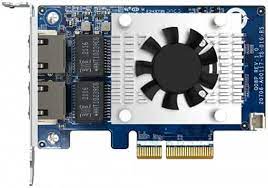 QNAP QXG-10G2TB - Adaptador de red - PCIe 3.0 x4 perfil bajo - 10Gb Ethernet x 2 - para QNAP QSW-2104-2T, QSW-M1208-8C, QSW-M2116P-2T2S, QSW-M408-4C