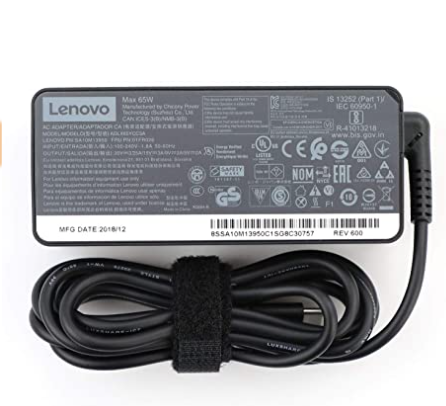 ADLX65YDC2A,Cargador de portátil original de 65 W 20 V 3.25 A USB tipo C Adaptador de CA ADLX65YDC2A para Lenovo Thinkpad X280 X380 X390 L390 E480 E490 E580 E590 E495 R480 S1 20181111111 T470S T480/T480S