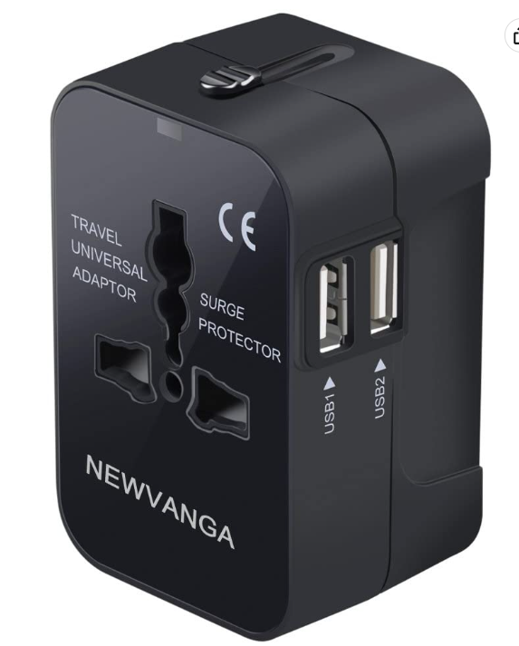 Adaptador de viaje, universal todo en uno adaptador de viaje en todo el mundo, convertidores de corriente, cargador de pared, adaptador de enchufe de alimentación de CA con puertos de carga USB duales para EE. UU., UE Reino Unido AUS