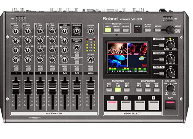 Roland VR-3EX mezclador de audio y video con puerto USB para transmisión por internet y grabación