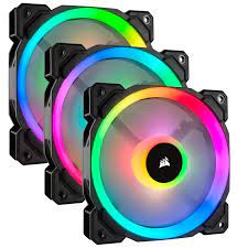 CORSAIR LL Series LL120 RGB Dual Light Loop - Ventilador para caja - 120 mm - blanco, azul, amarillo, rojo, verde, naranja, violeta - 12 cm (paquete de 3)
