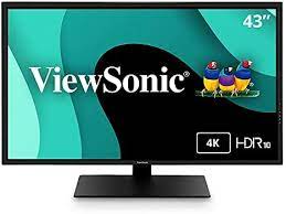 ViewSonic VX4381-4K - Monitor LED - 43" (42.5" visible) - 3840 x 2160 4K UHD (2160p) - MVA - 450 cd/m² - 4000:1 - HDR10 - 3 ms - 2xHDMI, DisplayPort, Mini DisplayPort - altavoces - negro
