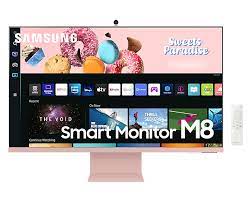 Samsung S32BM80PUN - M8 Series - monitor LED - inteligente - 32" - 3840 x 2160 4K @ 60 Hz - VA - 400 cd/m² - 3000:1 - HDR10+ - 4 ms - Micro HDMI, USB-C - altavoces - rosa