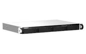 QNAP TS-464eU-4G-US NAS de montaje en bastidor de 1U de alta velocidad de 4 bahías con doble 2,5 GbE, CPU Intel Celeron, memoria DDR4 de 4 GB y conectividad de red de 2,5 GbE (2,5 G/1 G/100 M) (sin disco)