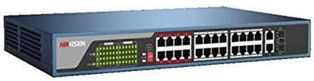Hikvision Pro Series DS-3E0326P-E(B) - Conmutador - sin gestionar - 24 x 10/100 (PoE+) + 2 x combo Gigabit Ethernet/Gigabit SFP - sobremesa, montaje en rack - PoE+ (370 W)