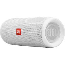 JBL Speaker -  Flip 5 BT White N. America - JBLFLIP5WHTAM - Tiempo de reproducción de música (horas) 12 - Potencia de salida (W) 20W RMS - Conexión Versión de Bluetooth 4.2 - Batería Capacidad de la batería (mAh) 4,800 - Clasificación impermeable