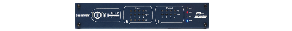 BLU50-M BSS 4 Analog Mic/Line Input, 4 Analog Output, Networked Signal Processor with BLU Link