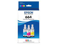 Epson T664 - Paquete de 3 - 70 ml - amarillo, cián, magenta - original - recarga de tinta - para Epson L120, L1300, L310, L380, L395, L495; EcoTank L310, L575