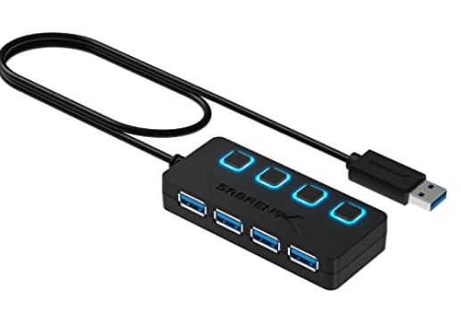 CONCENTRADOR USB 4 PUERTOS SWITCH SELECTOR 3.0 SABRENT HB-UM43