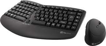 Klip Xtreme - Keyboard - Spanish - Wireless - 2.4 GHz - All black - Ergonomic