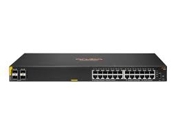 HPE Aruba 6100 24G Class4 PoE 4SFP+ - Conmutador - Gestionado - 24 x 10/100/1000 (PoE+) + 4 x 1 Gigabit / 10 Gigabit SFP+ - flujo de aire de lado a lado - montaje en rack - PoE+ (370 W)