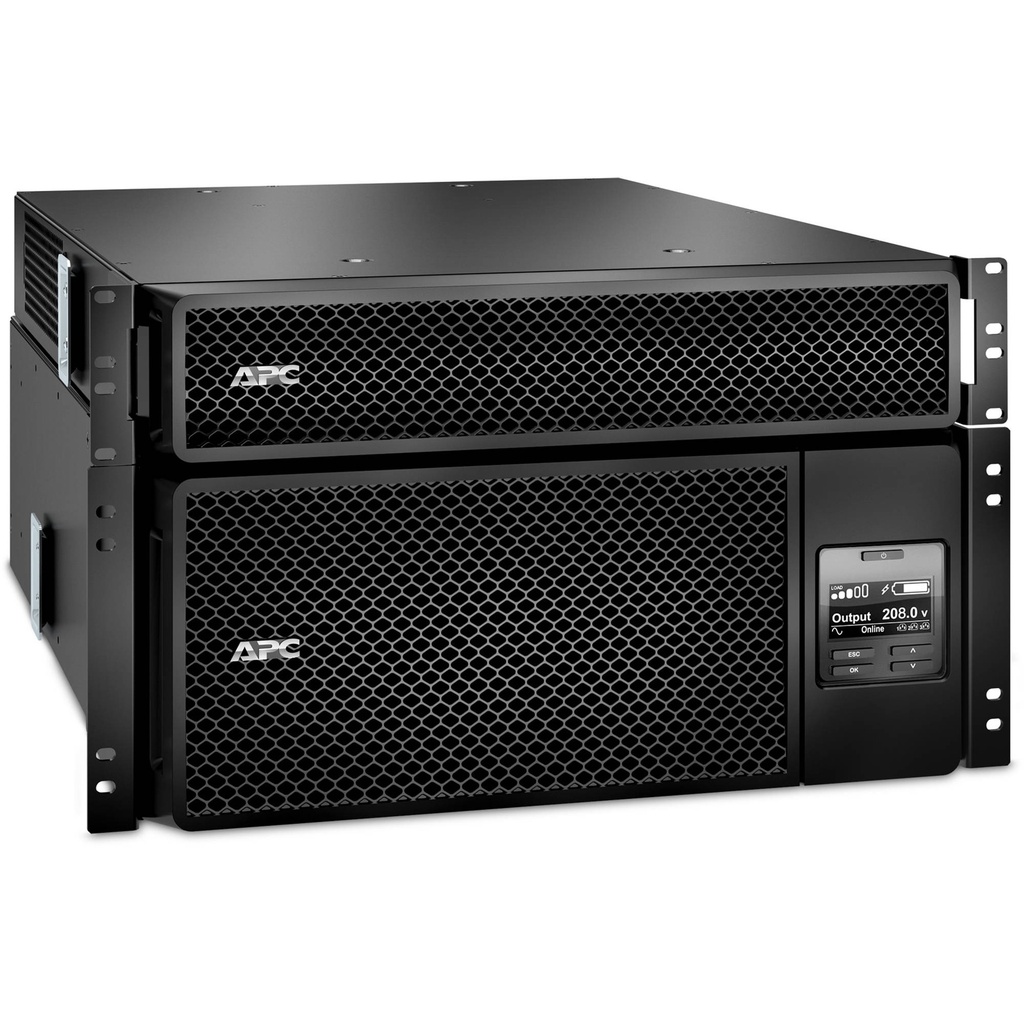 APC Smart-UPS SRT 6000VA RM - UPS (montaje en bastidor) - CA 208 V - 6000 vatios - 6000 VA - Ethernet 10/100, USB - conectores de salida: 17 - 6U - negro - con Transformador reductor de 208/240 V a 120 V - para P/N: AR4024SP, AR4024SPX429, AR4024SPX431, AR4024SPX432, NBWL0356A, SMX2000LVNCUS
