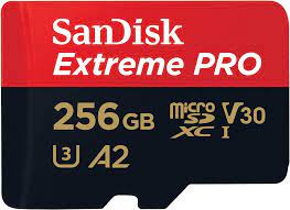 SanDisk Extreme Pro - Tarjeta de memoria flash (adaptador microSDXC a SD Incluido) - 256 GB - A2 / Video Class V30 / UHS-I U3 / Class10 - microSDXC UHS-I