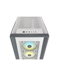 CORSAIR iCUE 5000X RGB - Torre - ATX - panel lateral con ventana (cristal templado) - sin fuente de alimentación (ATX) - blanco - USB/Audio