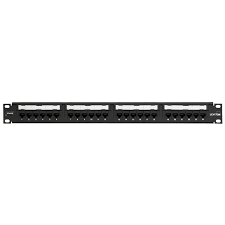 LEV69586-U24 - Patch panel preconfigurado categoría 6, 24 130,2500 130,25 puertos 1RU, negro, con barra organizadora trasera de cables