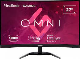 ViewSonic VX2768-2KPC-MHD - Monitor LED - curvado - 27" - 2560 x 1440 WQHD @ 144 Hz - MVA - 250 cd/m² - 3000:1 - 1 ms - 2xHDMI, DisplayPort - altavoces