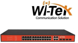WIPS128GF - Wi-Tek Switch de 24 puertos PoE 10/100 + 4 puertos Gigabit Combo SFP 802.3af/at PoE.