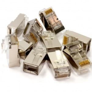 RJ45 Cat6 Connector Pass Through Cat6 Cat6a Ends Gold Plated 8P8C Ethernet Shield Modular Plugs