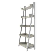 Xtech - Librería - escalera - 5 baldas - PVC, madera, madera aglomerada, acero, marco de acero con recubrimiento de polvo - abedul mate