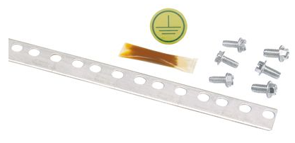 RGS134-1Y - Panduit StructuredGround™ RGS134-1Y Grounding Strip, 45RU, Threaded Rail, PK1