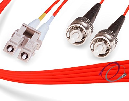 OM1 LC-ST 62,5/125 Multimode Duplex Fiber Cable - 3 Meter (9.84ft) Rojo