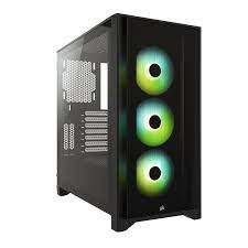 CORSAIR iCUE 4000X RGB - Torre - ATX - panel lateral con ventana (cristal templado) - sin fuente de alimentación (ATX) - negro - USB/Audio