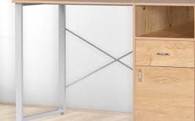 Xtech - Escritorio - rectangular - madera, acero, policloruro de vinilo (PVC) - madera beige - blanco base