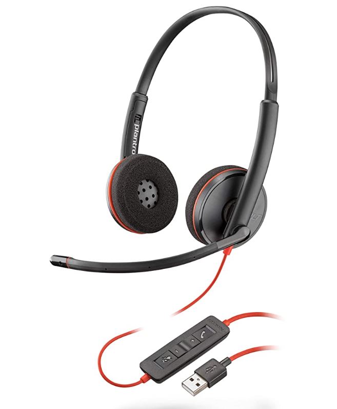 ‎209745-101-/Plantronics - Blackwire 3220 - Auriculares con cable de doble oreja (estéreo) con micrófono Boom - USB-A para conectar a tu PC y/o Mac