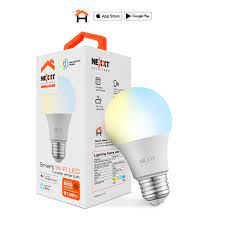 Nexxt Solutions Connectivity - Light Bulb - A19 CCT 110V 2PK - Conexion Wi-Fi - Bombillo de luz blanca regulable - Compatible con Amazon Alexa y Google Assistant - 800 Lumen - 9W (Equivalente a 60 W) - 110 V /220 V
