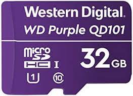 WD Purple SC QD101 WDD032G1P0C - Tarjeta de memoria flash - 32 GB - UHS-I U1 / Class10 - microSDHC - púrpura