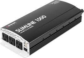 Wagan EL3722 1500W Slim Line AC to DC Power Inverter 1500W TrueRated Continuous 3000W Surge Power DC 12V to AC 110V Power Inverter with 2 AC Outlets a