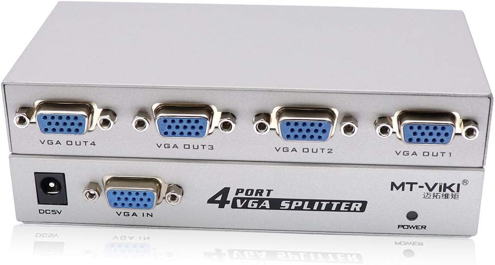 1 en 4 salida VGA Monitores Splitter Box VGA/SVGA LCD CRT 4 puerto de vídeo (150 MHz)