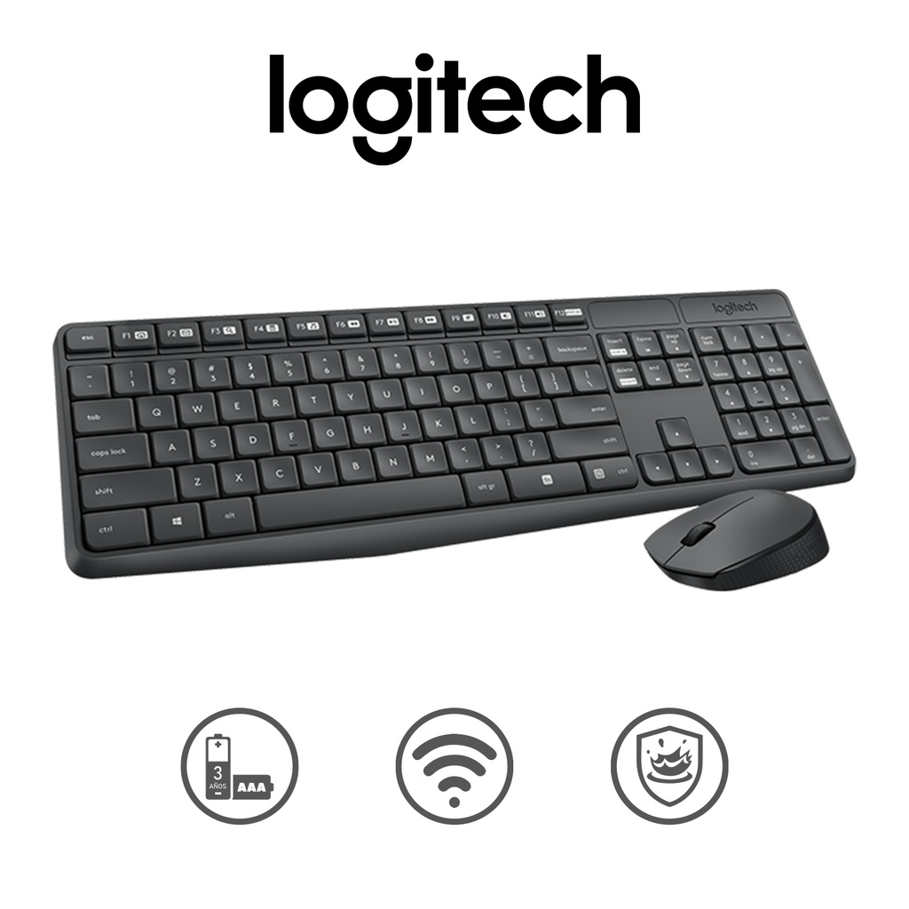 Logitech - Set Teclado y mouse - Inalámbrico - USB