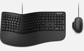 Microsoft - Keyboard and mouse set - Spanish - Wired - USB - Black - Ergonomic