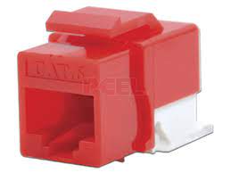 Conector hembra Cat6 Jack Keystone Rojo