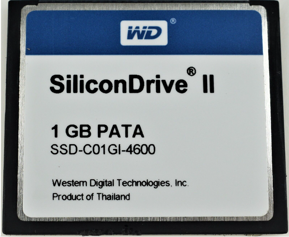 Tarjeta de memoria flash compacta WD SiliconDrive II 1 GB PATA SSD-C01G-4600 (usado)
