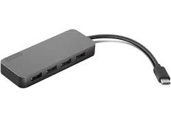 Lenovo USB-C to 4 Port USB-A Hub - Hub - 4 x SuperSpeed USB 3.0 + 1 x USB-C - sobremesa - para IdeaPad 3 Chrome 14M836; ThinkCentre M75t Gen 2; ThinkPad P15v Gen 3; X1 Fold 16 Gen 1