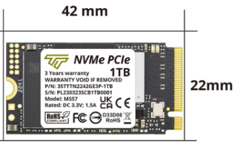 Timetec 1TB M.2 2242 SSD NVMe PCIe Gen3x4 3D NAND TLC Velocidad de lectura/escritura de hasta 2,100/1,600MB/s Compatible con Lenovo Thinkpad X1 Nano Gen 2 / ThinkPad 11e Yoga Gen 6/Thinkpad E15,Laptop y computadora de escritorio