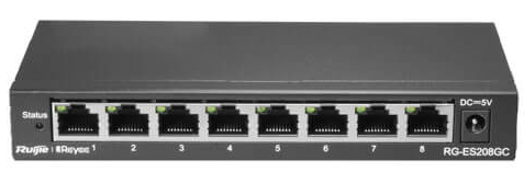 RG-ES208GC - Switch Reyee RG-ES208GC 8-port RJ45 10/100/1000M Administrable.