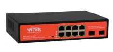 WI-PS310GF - Wi-Tek Switch de 8 puertos PoE 10/100/1000 + 2 ptos SFP para Up-Link 150w.