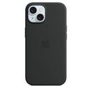 Apple - Carcasa trasera para teléfono móvil - compatibilidad con MagSafe - silicona - negro - para iPhone 15