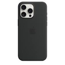 Apple - Carcasa trasera para teléfono móvil - compatibilidad con MagSafe - silicona - negro - para iPhone 15 Pro Max