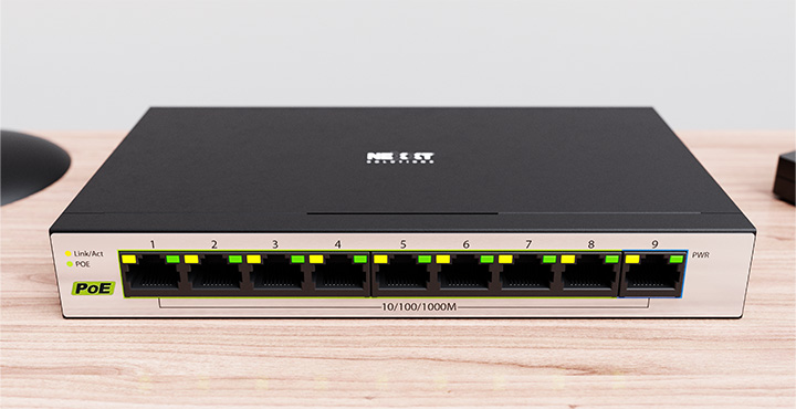 Nexxt Solutions Infrastructure - Switch - Gigabit Ethernet - 9 - 1 Gigabit Ethernet - 9 POE+ 120W