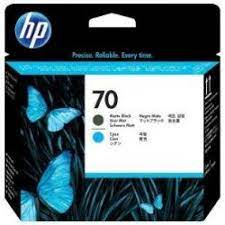HP 70 - Cián, negro mate - cabezal de impresión - para DesignJet SD Pro MFP, Z2100, Z3100, Z3200, Z5200, Z5400; Photosmart Pro B8850, Pro B9180