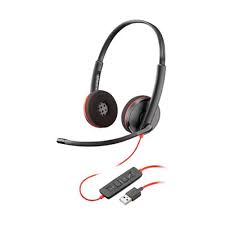 Poly Blackwire 3220 - 3200 Series - auricular - en oreja - cableado - cancelación de sonido activo - USB-A - negro - Certificado por Skype, Certificado por Avaya, certificado con Cisco Jabber (paquete de 50)